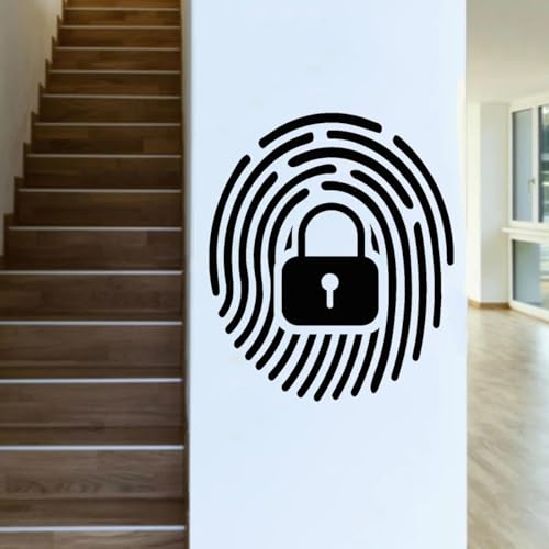 ZSHIOUMY Fingerprint Unlock Wall Sticker Private Secret Lock Vinyl Sticker