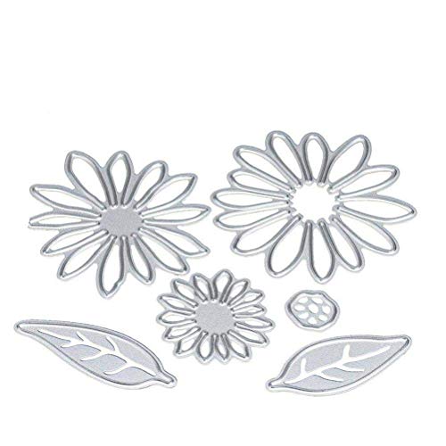 LIGONG 6 Pieces DIY Cutting Dies Flowers Leaf Metal Embossing Stencil for Album Scrapbooking Paper Card Art Craft
