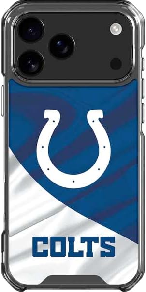 Skinit Clear Phone Case Compatible with iPhone 17 Pro Max - Officially Licensed NFL Indianapolis Colts Black & White Design