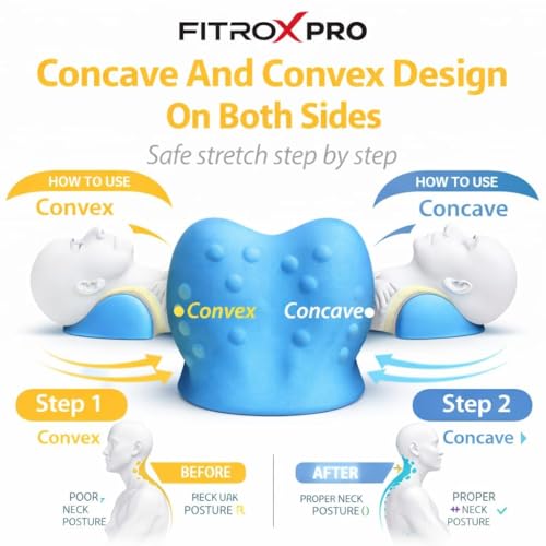 Image of Neck Support Stretcher for Pain Relief | Cervical Neck & Shoulder Relaxer, Spine Alignment, Posture Corrector & Acupressure Foam Neck Support Cushion
