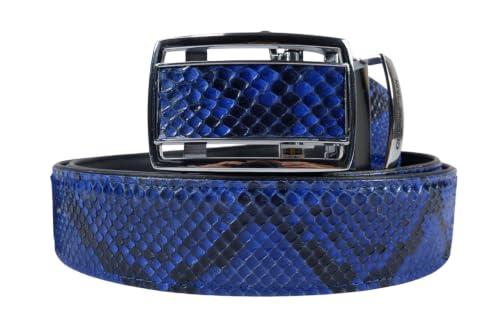 Image of Pelgio Genuine Python Snake Skin Auto Locking Men's Belt 46 inch Long