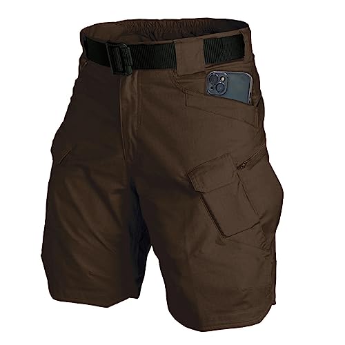 Tactical Shorts Men's Water-Resistant Outdoor Cargo Cotton Blend Hiking Fishing Short with NO Belt