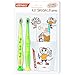 ELMEX Bimbi Kit Denti Sani Protezione Carie - Dentifricio Bambini 0-6 anni 50ml + 2 Spazzolino Bimbi 3-6 anni + Bicchiere Omaggio, Spazzolini di colori assortiti