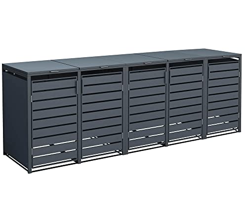 WESTMANN 5er Mülltonnenbox Kubus | Metall 332x80x116 cm Grau |...