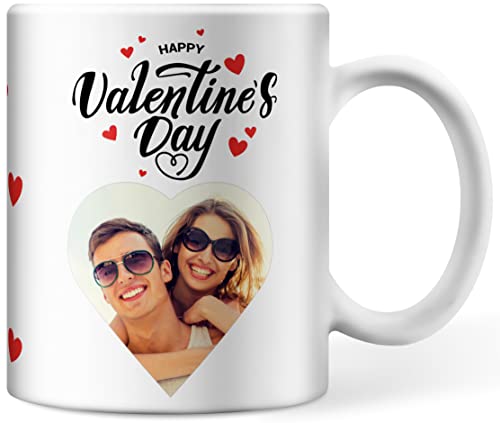Valentinstag Tasse personalisiert mit Foto, Happy Valentine's day, Paar, Liebe Partner Partnerin Ehemann Ehefrau Freund Freundin Cover
