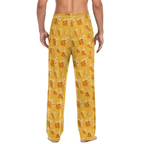Yellow Cheese Men’s Pajama Bottoms Straight Leg Lounge Pants with Soft Touch Fabric2