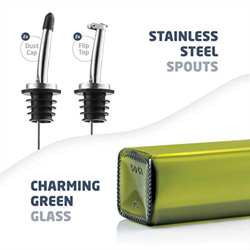 Oil Dispenser - Oil Dispenser Bottle For Kitchen - Glass Oil Bottle Set - Oil And Vinegar Dispenser - Oil Dispenser Bottle For Kitchen - Glass Oil Bottle Set - Refill Funnel & Pouring Spouts & Labels #TOP3