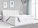 MKS MEBLE Boxspringbett Doppelbett - Polsterbett mit Multipocket-Matratze und Topper - Kunstlederbett mit Bettkasten - Weiß Stauraumbett - H3 -DIEGOS
