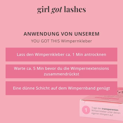 GirlGotLashes You Got This DIY Lash Glue Clear – Sicher & Flexibel – Extra starker Halt für DIY-Wimpernextensions – Latexfrei & Hautfreundlich