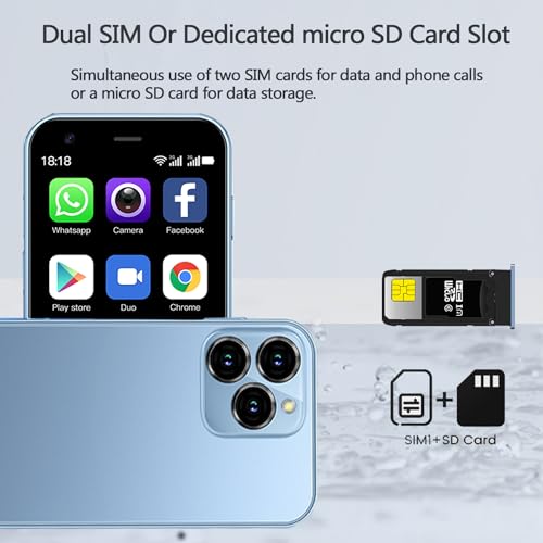 Hipipooo Mini Smartphone Students Quad Core Smallest Mobile Phone 3.0 Inch Unlocked Android Kids Cell Phones Dual Sim Card Cute Palm Child 3G Students Small Smartphone thumb #1