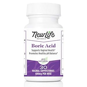 NewLife Naturals – Medical Grade Boric Acid Vaginal Suppositories – 600mg – 100% Pure Womens pH Balance Pills – Yeast…