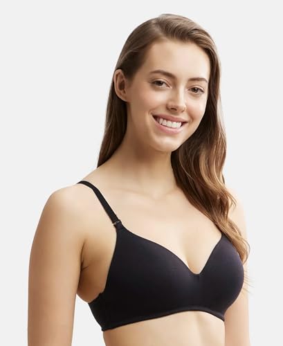Image of Jockey JW11 Women Wirefree Padded Tencel Lyocell Elastane Stretch Full Coverage Multiway T-Shirt Bra with Adjustable Straps