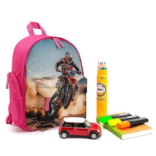 Sports Motorcycle Backpack for Men Women, Durable Small Bookbag Lightweight Daypack for Travel, Hiking, Pink-style3