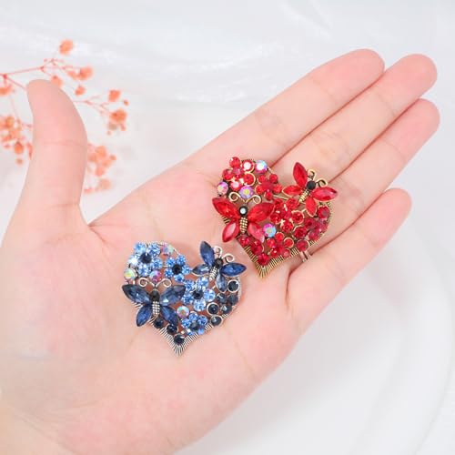 Image of Heart Shape Rhinestone Brooch Crystal Love Brooches for Women Pin Wedding Fashion Brooches Jewelry,Women Gift