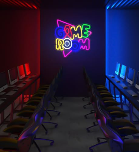 Image of Game Room Neon Sign, Colorful Led Neon Sign for Wall Decor, Light up Sign for Game Zone Partys with Dimmable Switch USB Powered for Bedroom Room Beer Bar Home (13.2 X 14 Inch)