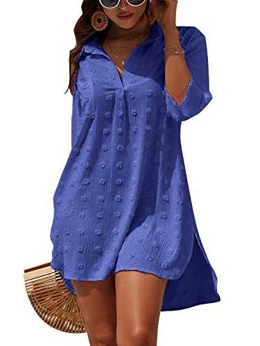 Image of Blooming Jelly Womens Swimsuit Coverups White Chiffon Bathing Suit Cover Up Bikini Swimwear Beach Dress Outfits