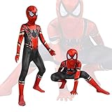 GUSTAVE® Spider Costume For Kids, 3D Prints Cosplay Costume Set, Fancy Bodysuits for 3-4 Years Gift Party Halloween (Size S, Suitable for Kids Height 105-115Cm)