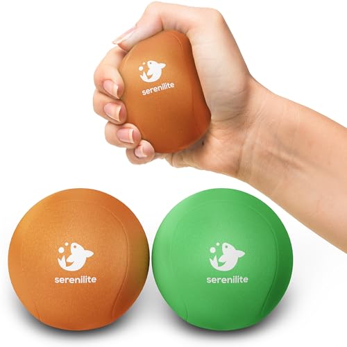 Image of Serenilite Stress Balls for Adults, Squeeze Ball for Hand Therapy, Stress Ball, Hand Exercisers for Therapy & Grip Strengthening, Physical Therapy Balls, Hand Grip Strengthener.