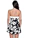 LookbookStore Women's Black and White Bow Swimdress Bandeau One-Piece Skirt Bathing Suit Swimsuit, Size S