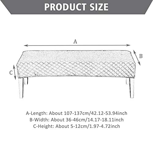 Calidaka Dining Bench Cover Elastic Chair Covers Polyester Spandex Stretch Jacquard Dining Bench Cover Removable Dining Chair Cover(Black) #TOP6