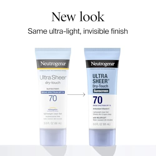 Image of Neutrogena Ultra Sheer Dry-Touch Water Resistant and Non-Greasy Sunscreen Lotion with Broad Spectrum SPF 70, 3 fl. Oz - SPF 70 (88 ml)