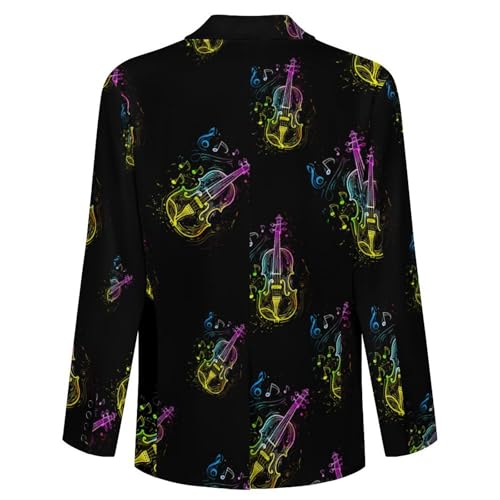 Colorful Violin Music Notes Casual Suits Jackets for Men Two Buttons Business Coat Wedding Dinner Party4