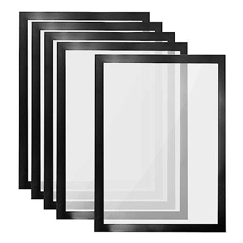 Support magnétique mural A4 cadre affichage auto-adhésif noir lot de 5