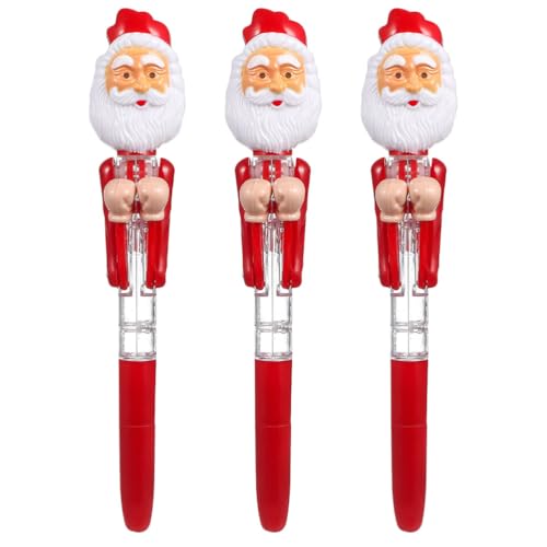Bolígrafos de boxeo de Papá Noel ideales para regalos navideños de estudiantes, 3 piezas