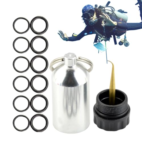 Zwxqe Diving Kit, Diving Cylinder with Storage, Portable Accessories Set, 12pcs Waterproof O-Rings for Women, Men, and Backpack Decor