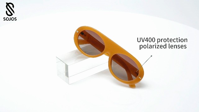 Amazon.com: SOJOS Trendy Flat Top Polarized Sunglasses for  display picture 1