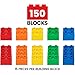 PREXTEX 150-Piece Building Blocks Set for Kids - 5-Color Building Bricks for Toddler Development, Creativity, and Motor Skills - Toys for Boys and Girls - Compatible with Major Brands