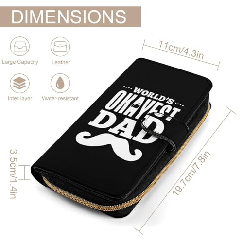 World'S Okayest Dad Beard Long Wallet for Women Men Purses Coin Pouch Credit Card Holder Organizer2