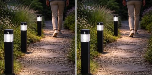 Luces solares para caminos de jardín y parterres con estacas de iluminación exterior