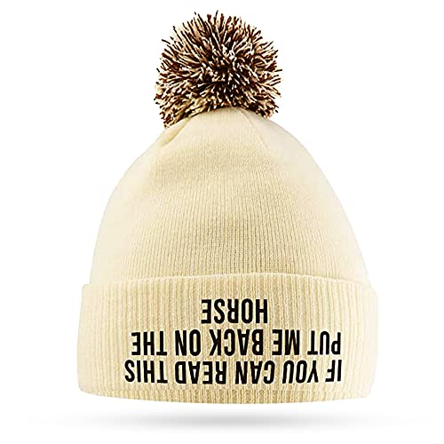 VELENTI If You Can Read This Put Me Back On The Horse - Cute Bobble Beanie Hat for Horse...