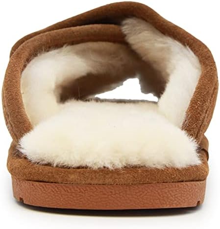Ladies Sheepskin Wrap - Womens Adjustable Open-Toe Slip-on Shoe, Chestnut, M US | Image 4