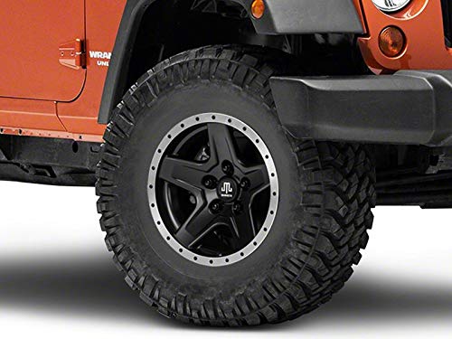 Mammoth Boulder Beadlock Style Wheel in Black 16x8 Aggressive Styling Rim Fits Jeep Wrangler JK 2007-2018