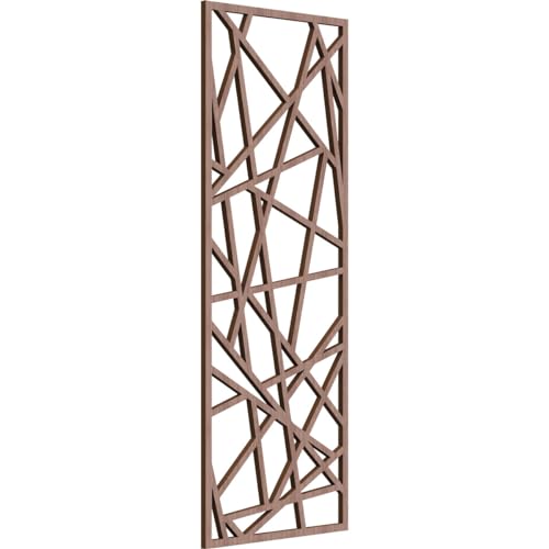 Image of Conway Decorative Pierced Fretwork Wood Wall Panels, 15 3 /8 inchW x 39 3 /8 inchH x 3 /8 inchT, Walnut