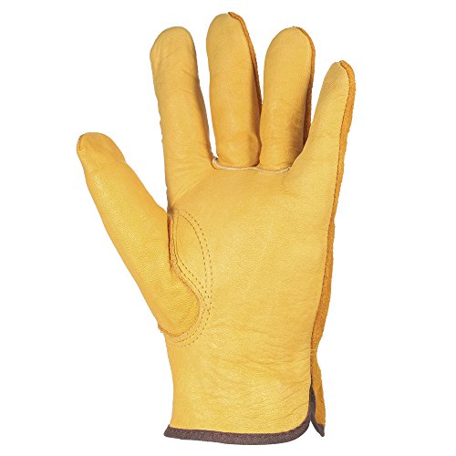 Roloiki Luvas de trabalho de couro Luvas de couro de trabalho dos homens Jardinagem Escavação Planta