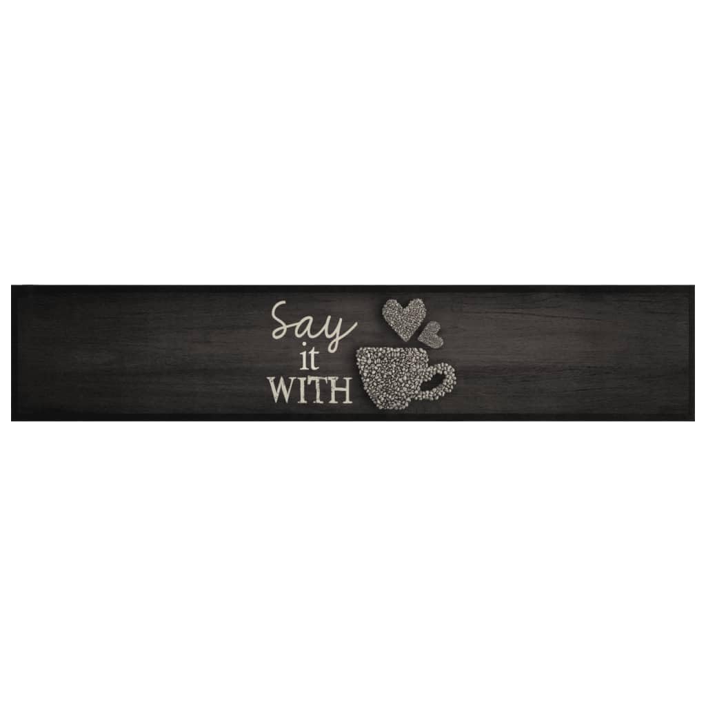 Tapis de cuisine lavable en velours noir 60x300 cm