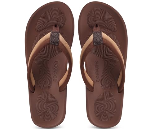 Image of COFACE Flip Flops For Women with Arch Support Comfortable Yoga Mat Orthopedic Sandals Lightweight Womens Flip-Flop