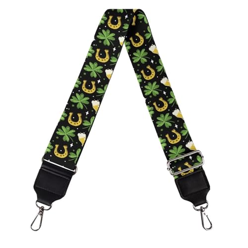 Image of GLENLCWE St Patricks Coins Buckles Wide Shoulder Strap Women Men Adjustable Replacement Belt Crossbody Canvas Bag Handbag