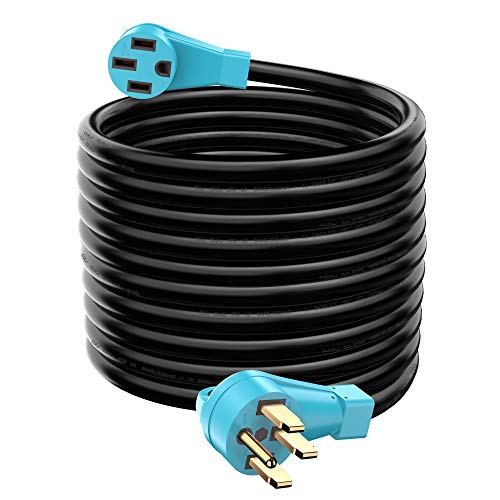 CircleCord UL Listed 50 Amp 50 Feet RV EV Extension Cord, Heavy Duty 6 3+8 1 Gauge STW Wire with Cord Organizer and Storage Bag, NEMA 14-50P Plug Suit for Electric Vehicle and RV Campers