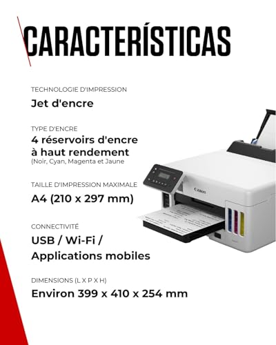 Miniatura 6 de Canon Maxify Gx5050 Megatank, Impresora Profesional Para Oficina, Con Depósito De Tinta Rellenable, Wifi, Pantalla Lcd, Capacidad 350 Hojas, Impresión De Alta Velocidad, 3 Años De Garantía