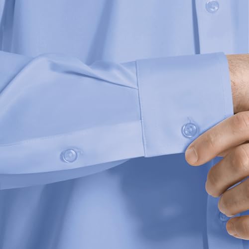 Mens Dress Shirts Long Sleeve Stretch Wrinkle Free Rgular Fit Formal Casual Wedding Prom Button Up Shirt4