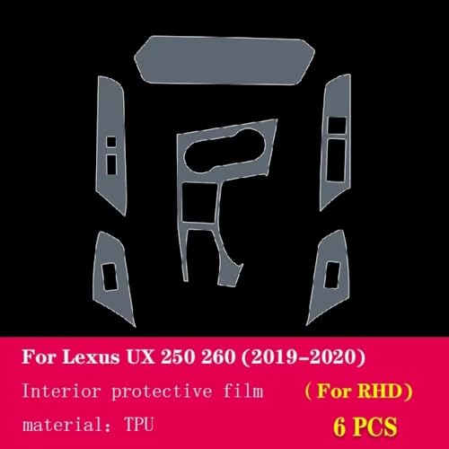 Película de TPU transparente antiarañazos para Lexus UX 2019-2020 interior estilo A RHD 2