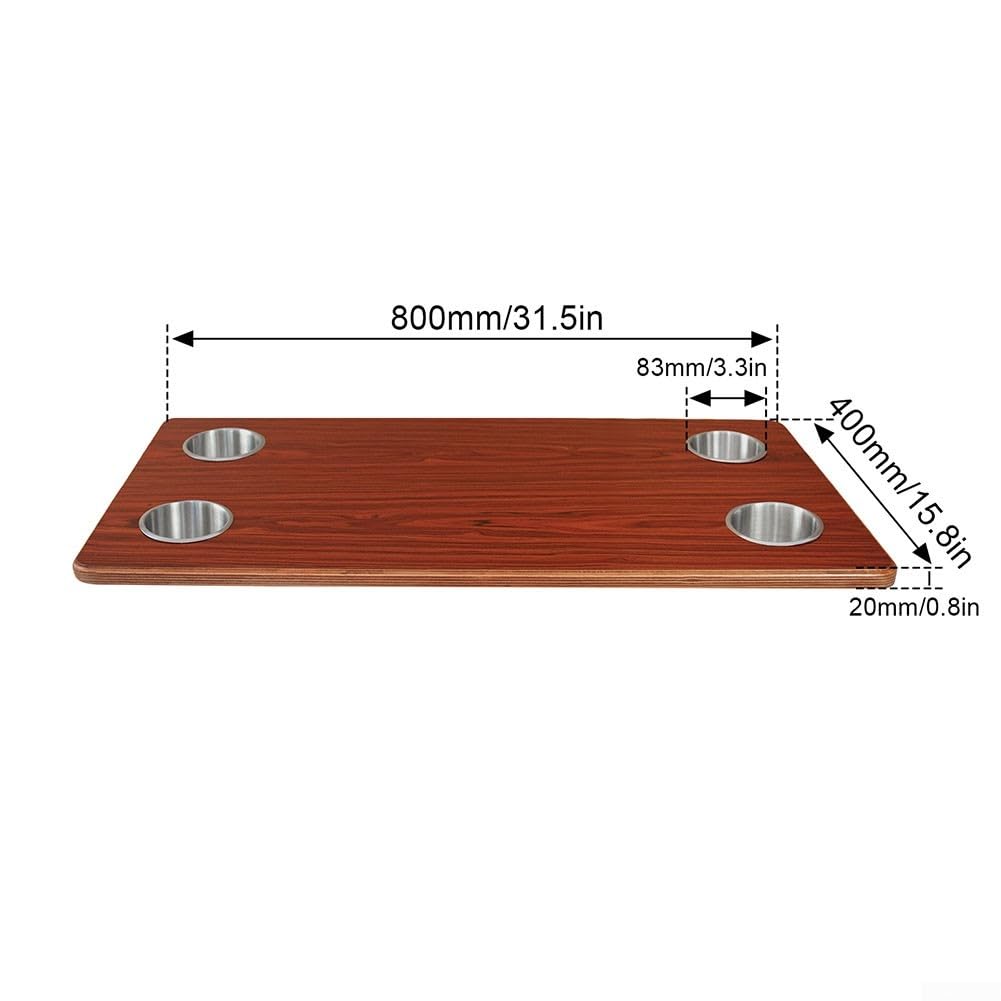 Tavolo da barca in legno massiccio 800 x 400 mm, liscio, per yacht, pontone, camper, rimorchio, con bordi arrotondati di sicurezza