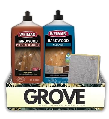 Weiman High Traffic High Gloss Hardwood Floor Polish & Restorer 32 oz & Weiman Professional Citrus Scent Hardwood Cleaner 32 oz Bundle with Microfiber Cloth – Floor Care and Shine – Gift Set (3 Items)