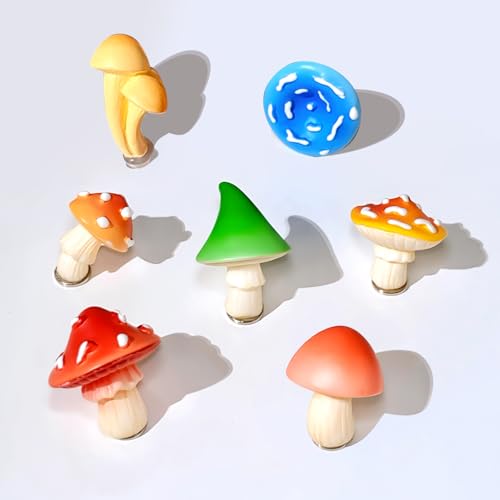 Set 7 imanes decorativos tipo hongo miniatura