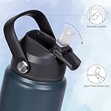pluseight Water Bottle with Straw Lid, 750ml (24oz) Vacuum Insulated Water Bottles, Stainless Steel Water Bottle Wide Mouth for Sports, Gym or Office, BPA-Free Keep Cold 24H Hot 12H (Blue) - Image 4