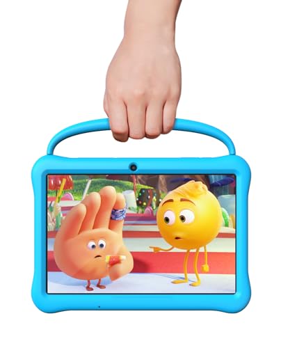 BAKEN Kids Tablet for 10 inch Android13 Tablets RAM 2GB+64GB, WiFi, GMS, IPS, Google Plays, Games, Android Tablets with Parental Control, Learning Educational Toddler with Silicone Case（blue）